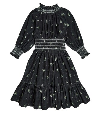 Kara floral shirred corduroy dress | C'era Una Volta