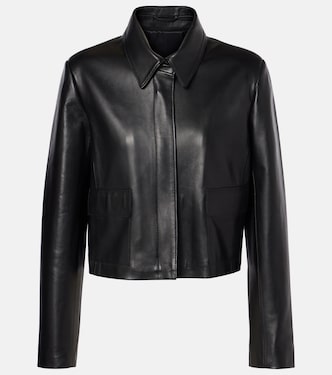 Bleeker cropped leather jacket | Nour Hammour