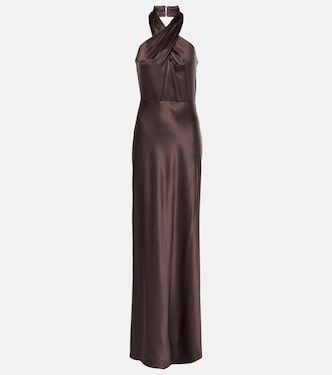 Alberta silk-blend satin maxi dress | Veronica Beard