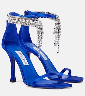 Verity 100 embellished satin sandals | Jimmy Choo