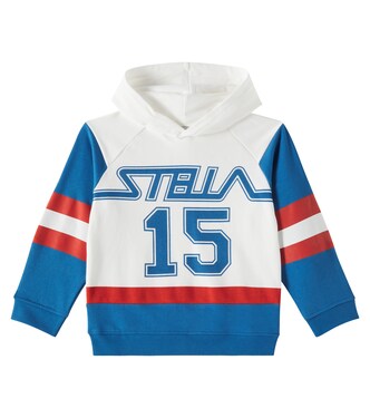 Logo striped cotton jersey hoodie | Stella McCartney Kids