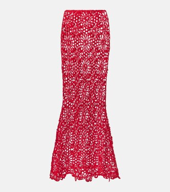 Obie cotton-blend crochet maxi skirt | Norma Kamali