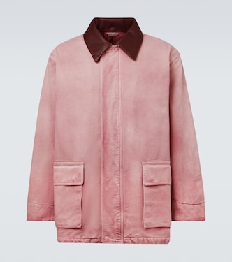 Veste blouson en coton et cuir | Auralee