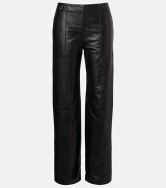 Pantalon ample Ciara à taille haute en cuir | Isabel Marant