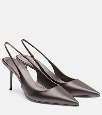 Lidia 70 satin slingback pumps | Paris Texas