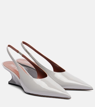 Nina 50 patent leather slingback pumps | Paris Texas