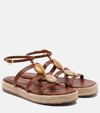 Verzierte Espadrille-Sandalen aus Leder | Gianvito Rossi