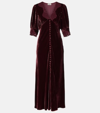 Simone lace-trimmed velvet midi dress | Rixo