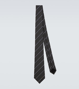 Horsebit striped silk jacquard tie | Gucci