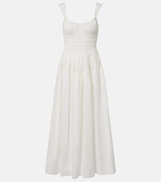 Clover shirred cotton poplin midi dress | Dôen