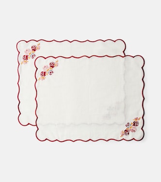 Set of 2 linen and cotton placemats | Cabana