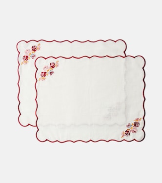 Set of 2 linen and cotton placemats | Cabana