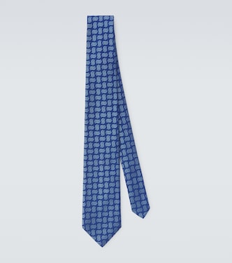 Silk jacquard tie | Charvet