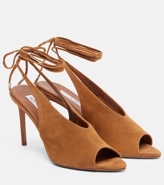 Lais suede peep-toe slingback pumps | Aquazzura