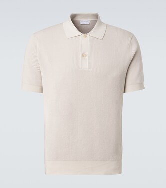 Ribbed-knit cotton polo shirt | Sunspel
