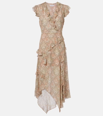 Avenel printed ruffled silk midi dress | Veronica Beard
