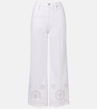 The Eyelet embroidered flared jeans | Frame
