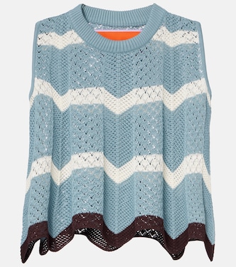 Chevron crochet cotton crop top | La DoubleJ