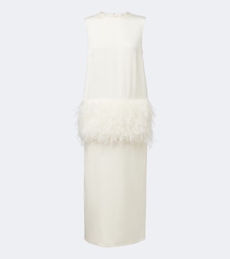 Maxikleid Sonia mit Federn | Loulou de Saison