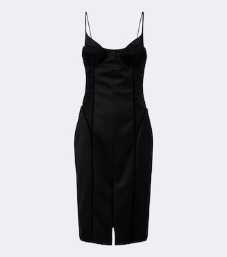 Vestido de cóctel de lana fruncido | McQueen