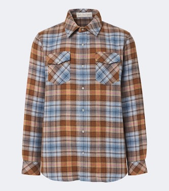 Nomad plaid cashmere shirt with moonstones | God's True Cashmere
