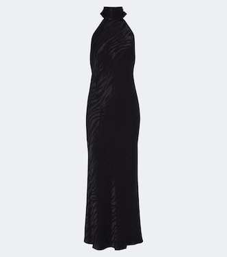Maura open-back satin jacquard midi dress | Rixo