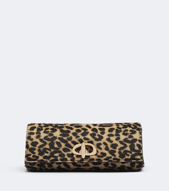 Tanzania leopard-print calf hair clutch | Amanu