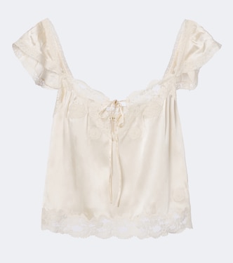 Rosalee lace-trimmed silk satin top | Dôen
