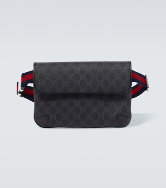 Web Stripe GG Canvas leather-trimmed belt bag | Gucci