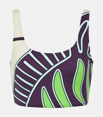 Zebra-printed sports bra | Tory Sport