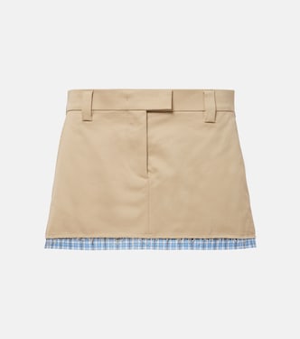 Mini-jupe en coton | Miu Miu