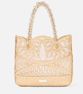 Sac Kahlo Mini en raphia à logo | Aquazzura