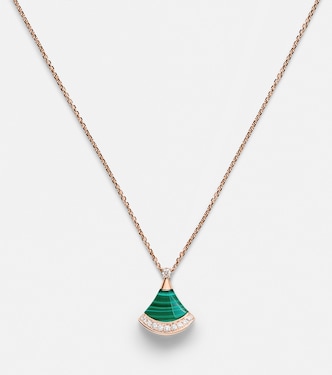 Collier Divas' Dream en or rose 18 ct, diamants et malachite | Bvlgari