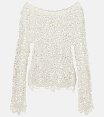 Raglan floral lace top | Norma Kamali