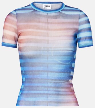 Printed striped mesh T-shirt | Jean Paul Gaultier