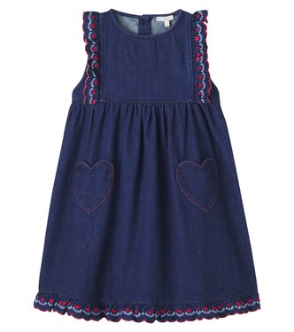 Tessa embroidered cotton denim dress | Bebe Organic