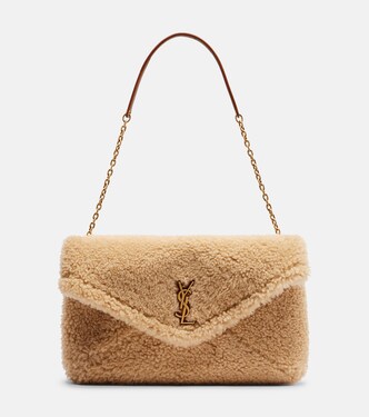 Cassandre Envelope shearling shoulder bag | Saint Laurent
