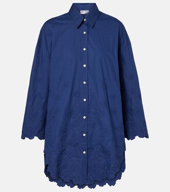 Chemise brodée en coton à fleurs | Juliet Dunn