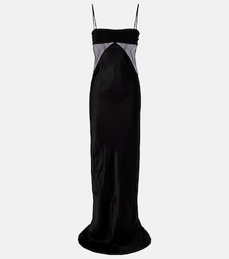 Combo silk-trimmed satin gown | Rick Owens