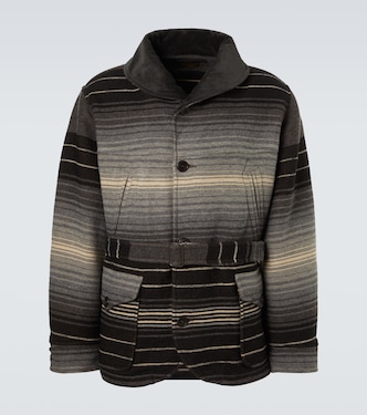 Striped wool and cotton jacquard coat | RRL
