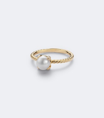 Ring Pearl Classics aus 18kt Gelbgold mit Diamanten und Süßwasserperlen | David Yurman