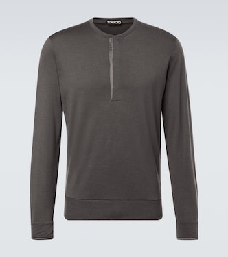 Wool, cashmere, and silk Henley shirt | Tom Ford