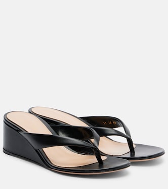 Leather wedge thong sandals | Gianvito Rossi