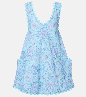 Floral scalloped cotton minidress | Juliet Dunn