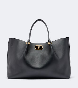 VLogo Signature Large leather tote bag | Valentino Garavani