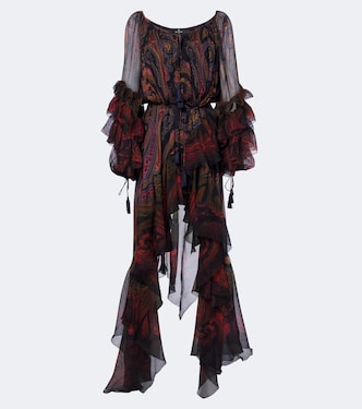 Abito midi in chiffon di seta con stampa | Etro