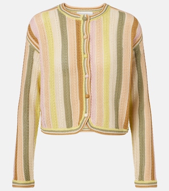Indra striped crochet cotton cardigan | Zimmermann