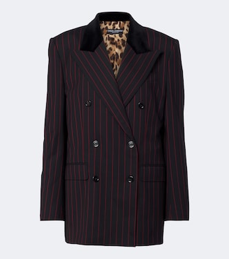 Chalk stripe wool and cotton-blend blazer | Dolce&Gabbana