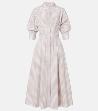 Jazz gingham cotton-blend shirt dress | Simkhai
