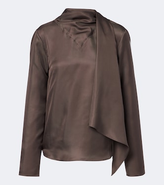 Gala scarf-detail silk blouse | Loulou de Saison